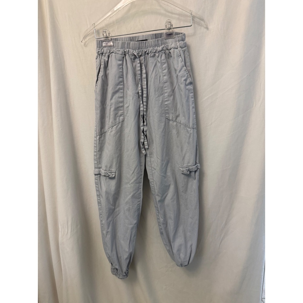 Rewash Brand Light Blue Cotton Cargo Jogger Pants Womens Size XS Elastic Waist
